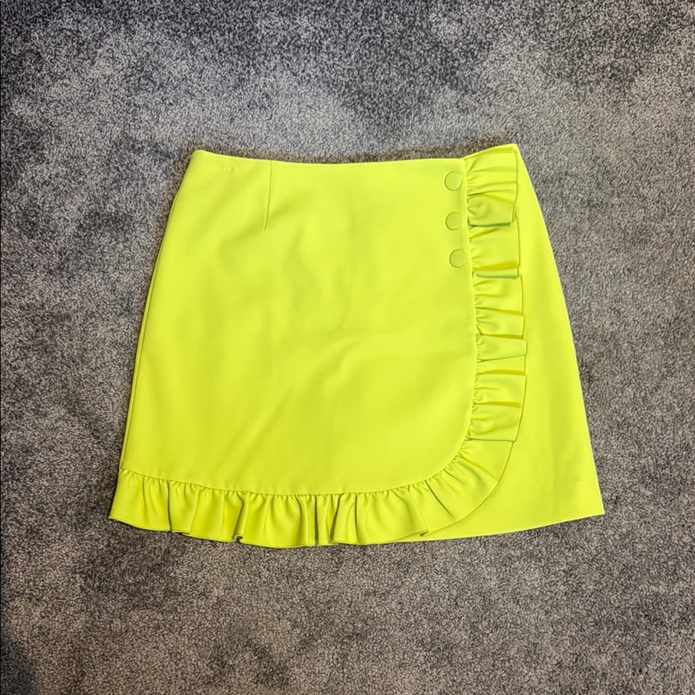 Tory Burch chartreuse Ruffle Mini golf Skort